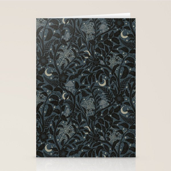 Mysterious Garden - midnight blue Stationery Card Gallery Image 2