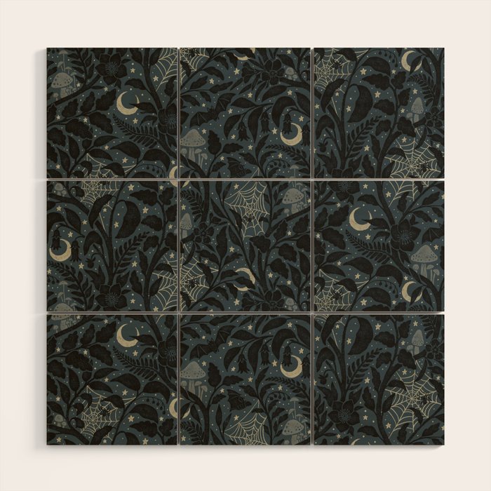 Mysterious Garden - midnight blue Wood Wall Art Gallery Image 1