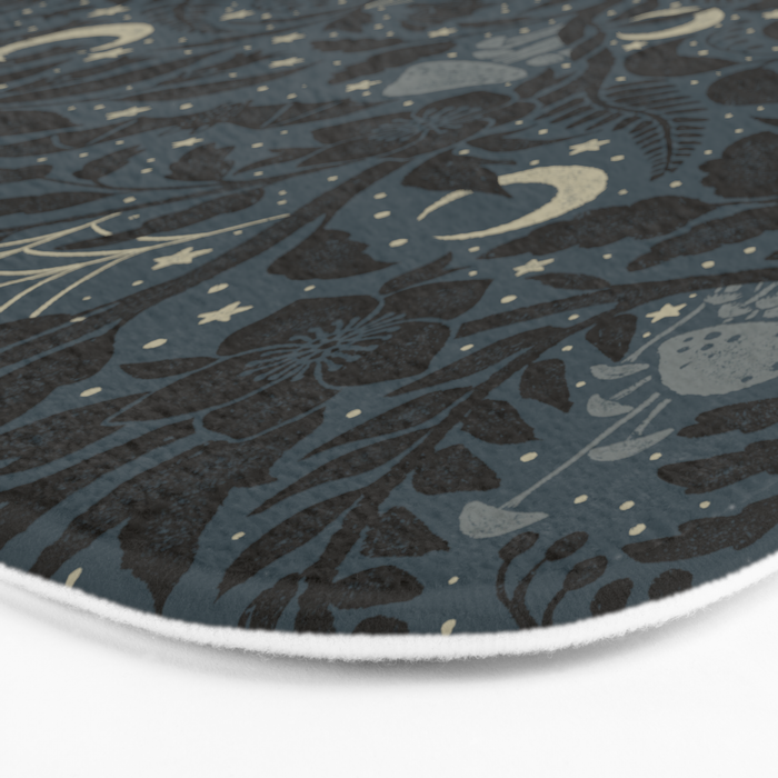 Mysterious Garden - midnight blue Bath Mat Gallery Image 3