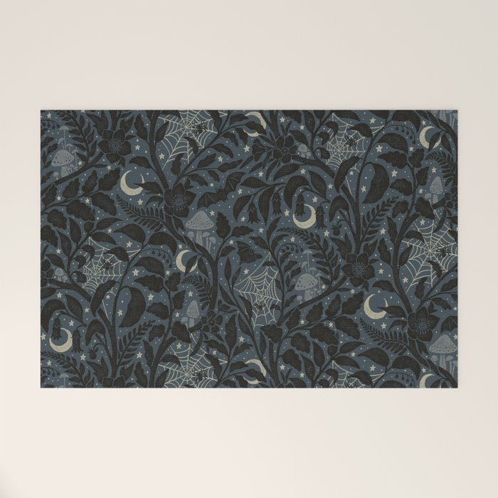 Mysterious Garden - midnight blue Welcome Mat Gallery Image 1