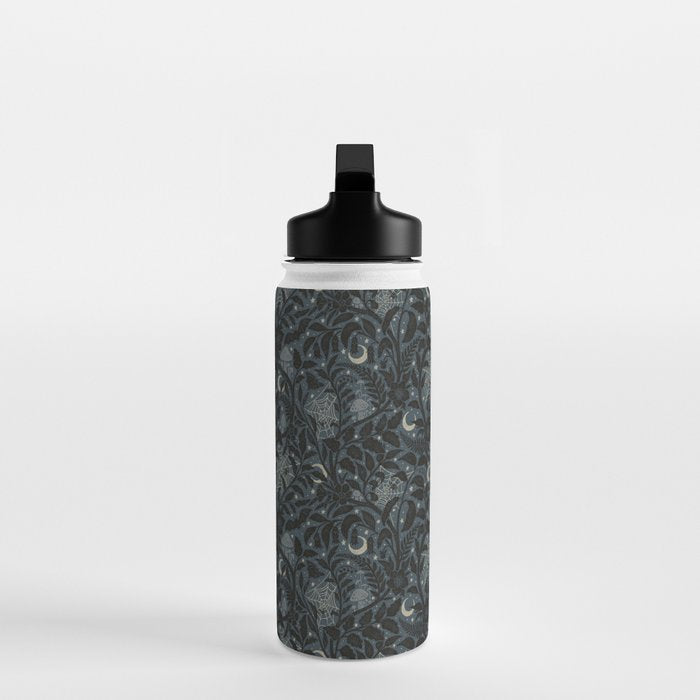 Mysterious Garden - midnight blue Water Bottle Gallery Image 3