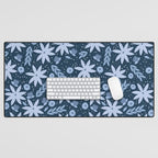 Monochromatic winter flowers Desk Mat Gallery Image 1