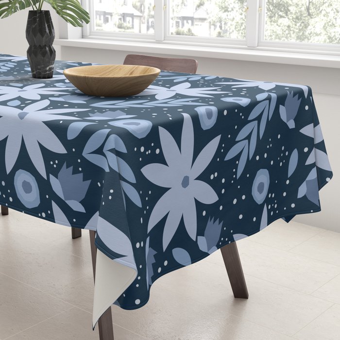 Monochromatic winter flowers Tablecloth Gallery Image 3