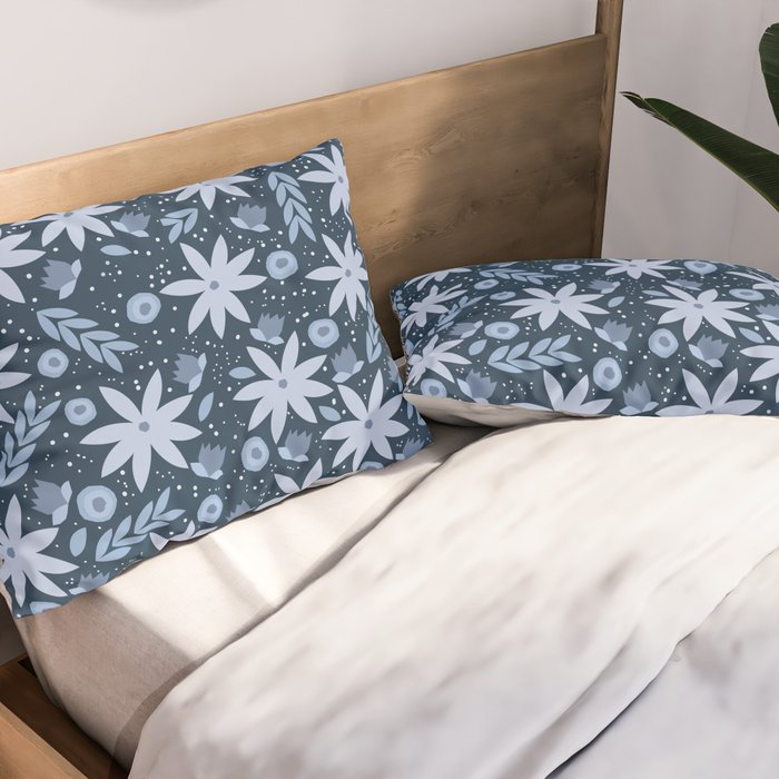 Monochromatic winter flowers Pillow Sham Gallery Image 2