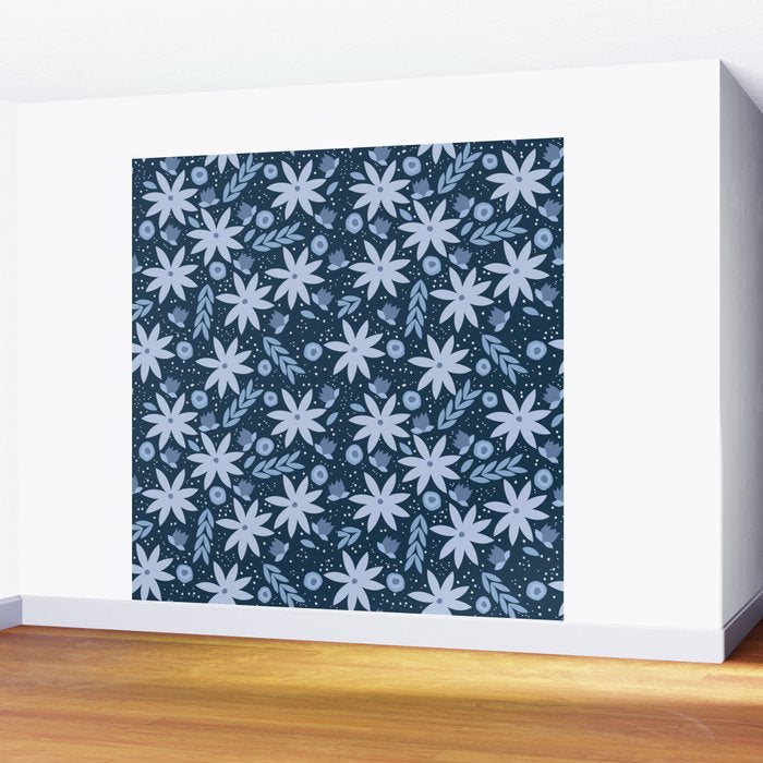 Monochromatic winter flowers Wall Mural Gallery Image 2