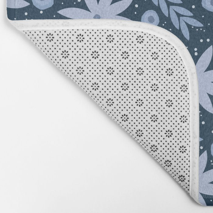 Monochromatic winter flowers Bath Mat Gallery Image 2