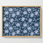 Monochromatic winter flowers Serving Tray Gallery Image 1