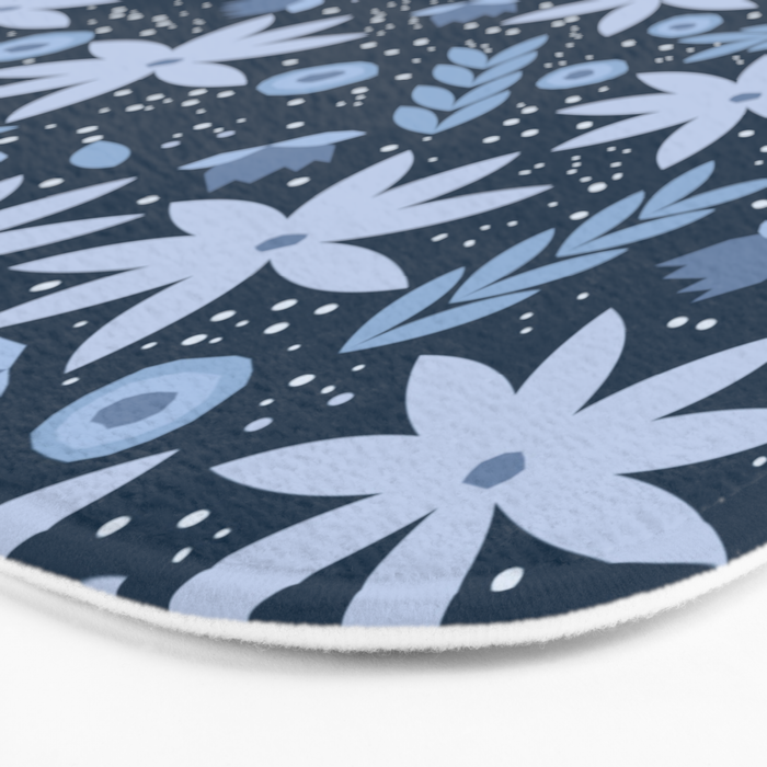 Monochromatic winter flowers Bath Mat Gallery Image 3