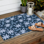 Monochromatic winter flowers Outdoor Rug Gallery Image 2