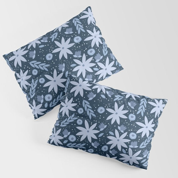 Monochromatic winter flowers Pillow Sham Gallery Image 3