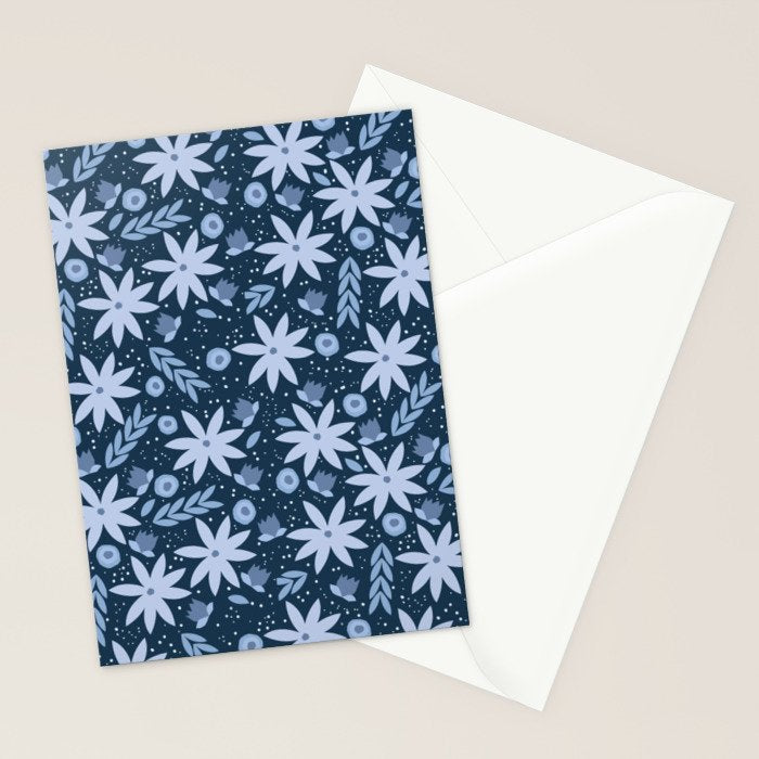 Monochromatic winter flowers Stationery Card Gallery Image 2