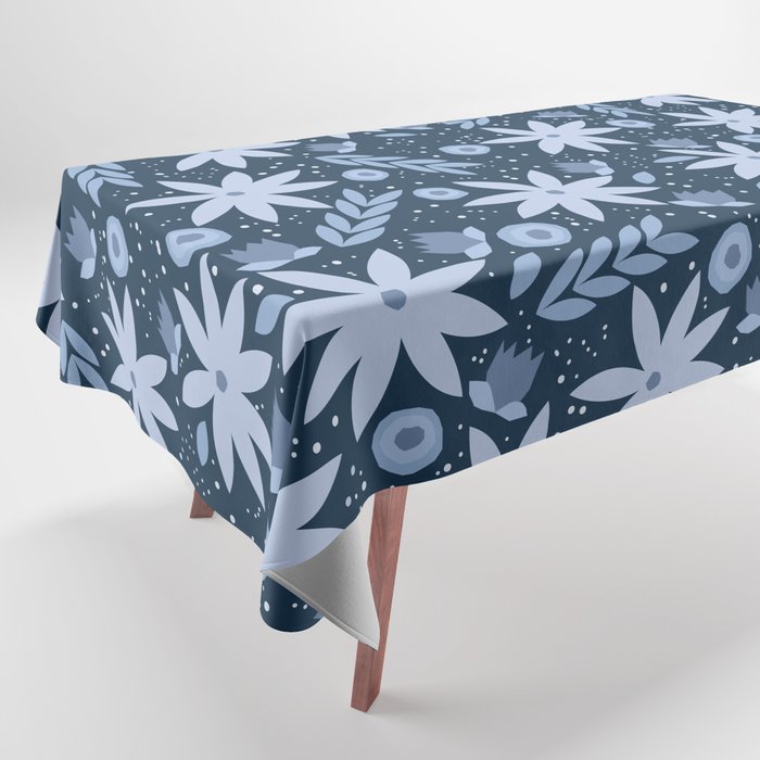 Monochromatic winter flowers Tablecloth Gallery Image 1
