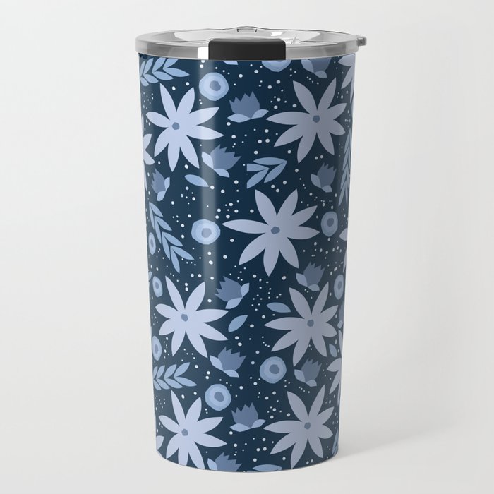 Monochromatic winter flowers Travel Mug Gallery Image 1