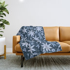 Monochromatic winter flowers Throw Blanket Gallery Image 1