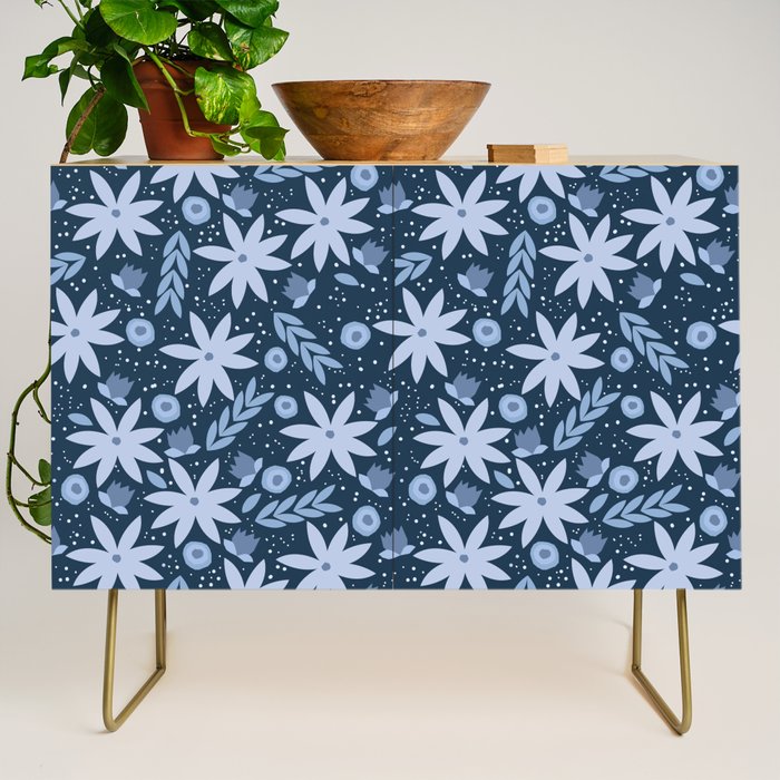 Monochromatic winter flowers Credenza Gallery Image 1