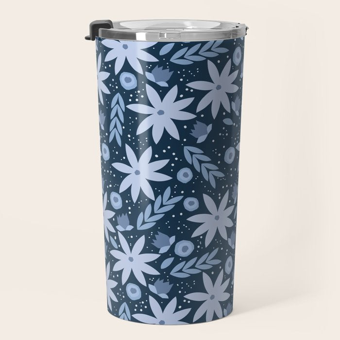 Monochromatic winter flowers Travel Mug Gallery Image 3