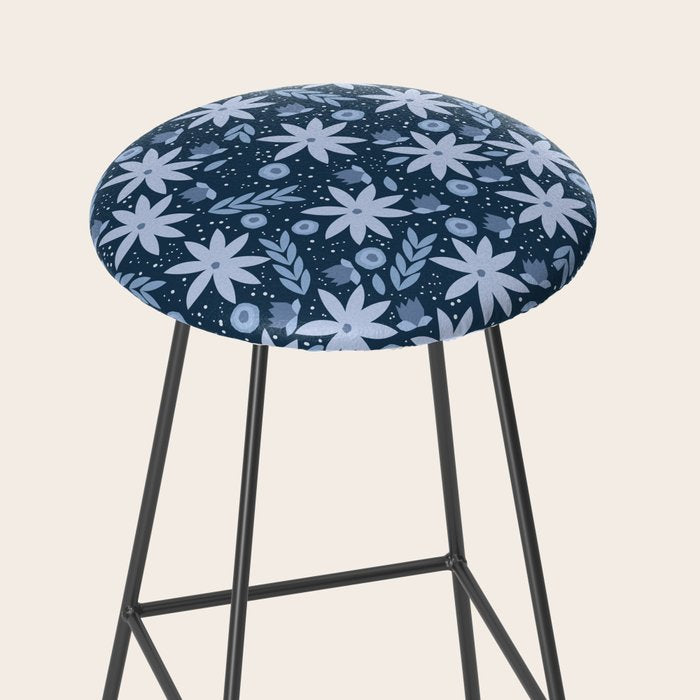 Monochromatic winter flowers Stool Gallery Image 2