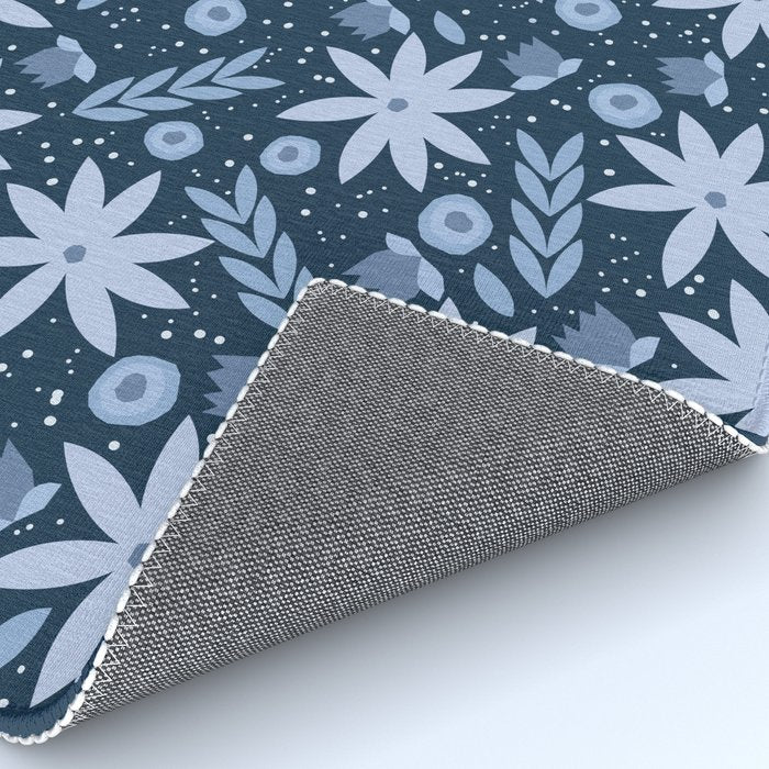 Monochromatic winter flowers Rug Gallery Image 4