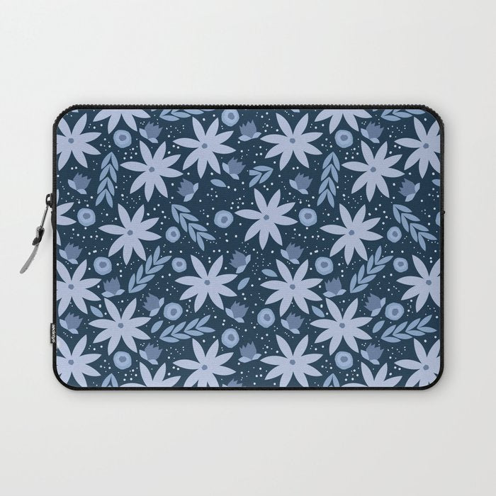 Monochromatic winter flowers Laptop Sleeve Gallery Image 1