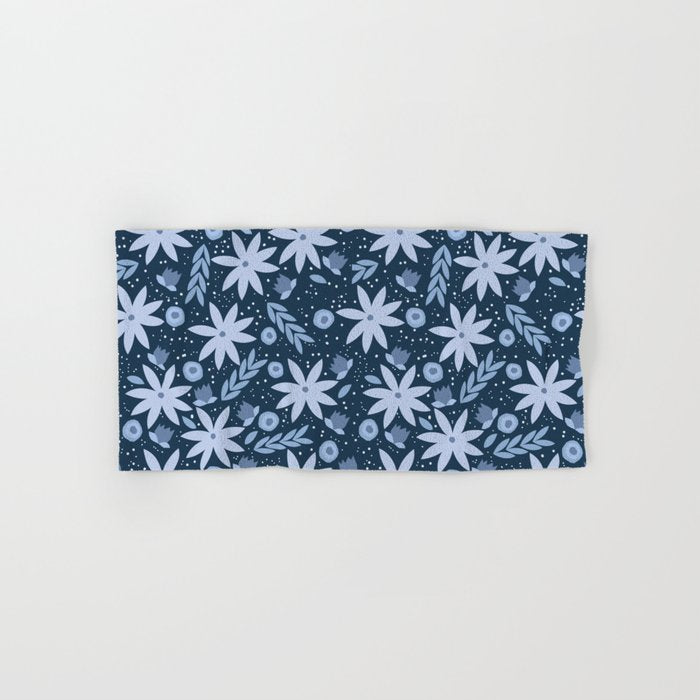 Monochromatic winter flowers Bath Towel Gallery Image 1