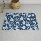 Monochromatic winter flowers Rug Gallery Image 1