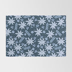 Monochromatic winter flowers Rug Gallery Image 2
