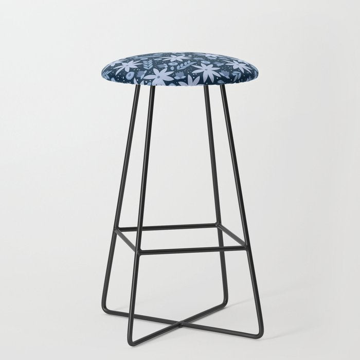 Monochromatic winter flowers Stool Gallery Image 1