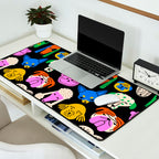 Funny colorful dog cartoon pattern Desk Mat Gallery Image 2