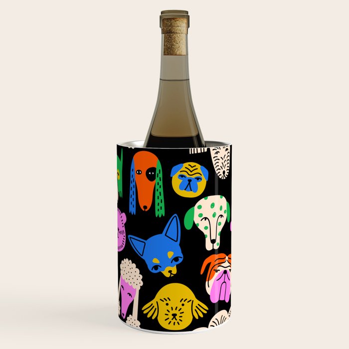 Funny colorful dog cartoon pattern Wine Chiller Gallery Image 3