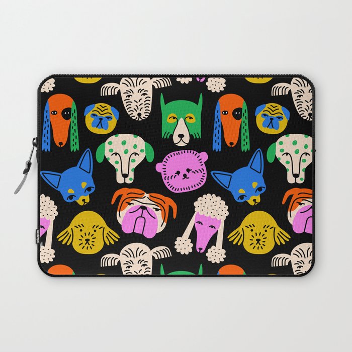 Funny colorful dog cartoon pattern Laptop Sleeve Gallery Image 1