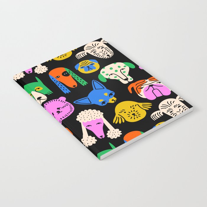 Funny colorful dog cartoon pattern Notebook Gallery Image 2