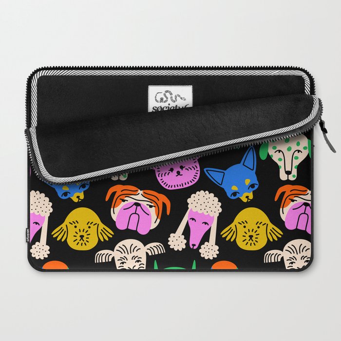 Funny colorful dog cartoon pattern Laptop Sleeve Gallery Image 2