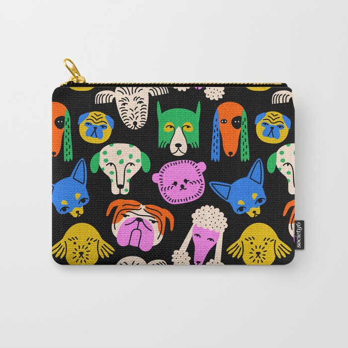 Funny colorful dog cartoon pattern Carry All Pouch Gallery Image 1