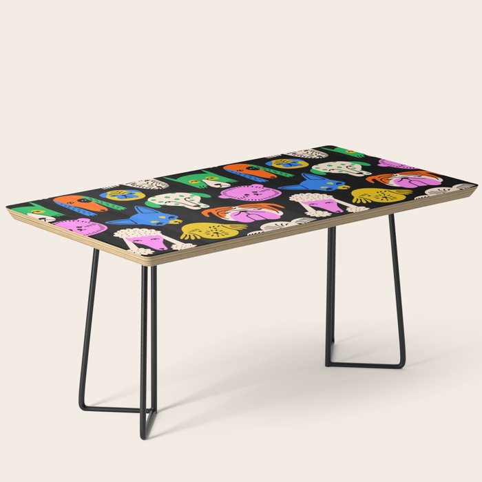 Funny colorful dog cartoon pattern Coffee Table Gallery Image 1