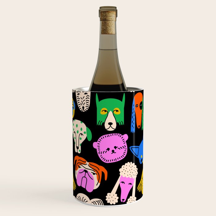 Funny colorful dog cartoon pattern Wine Chiller Gallery Image 1