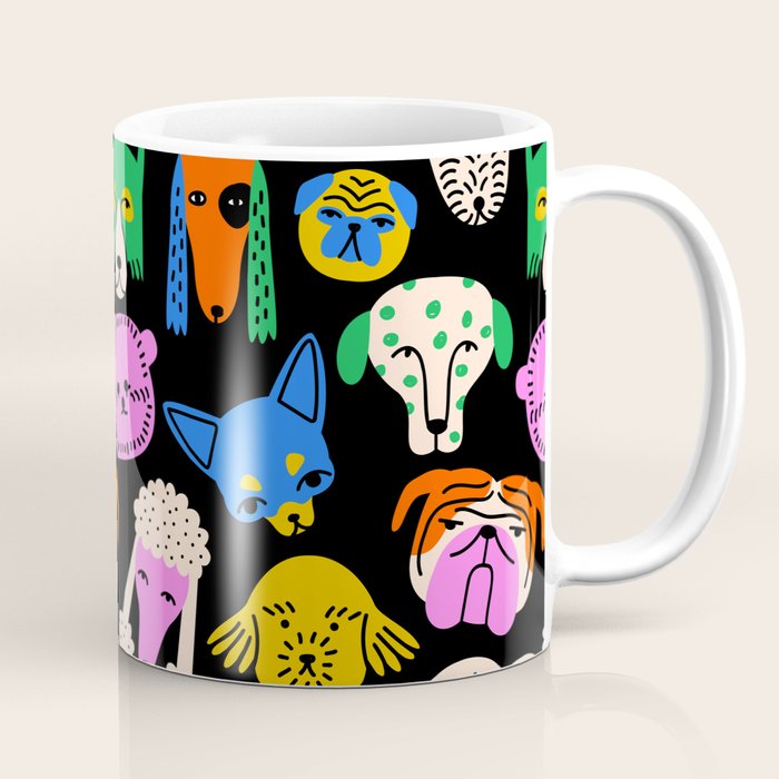Funny colorful dog cartoon pattern Coffee Mug Gallery Image 1