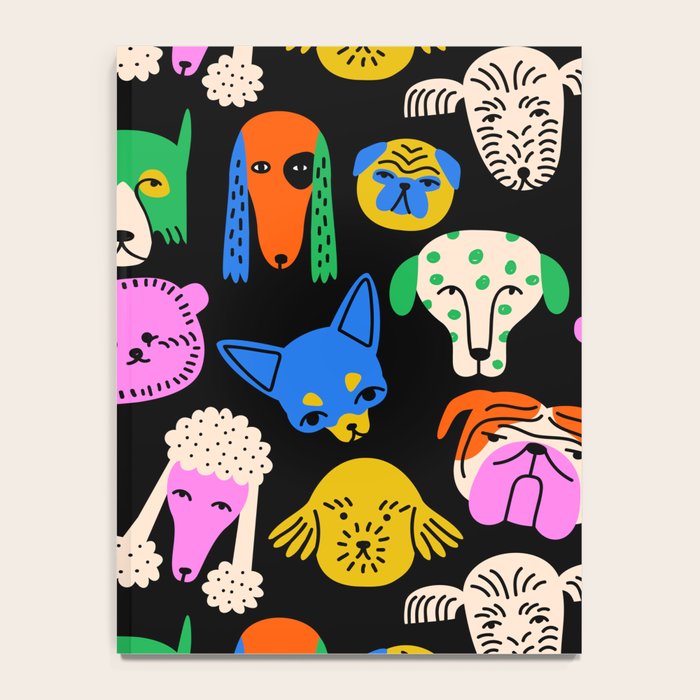 Funny colorful dog cartoon pattern Notebook Gallery Image 4