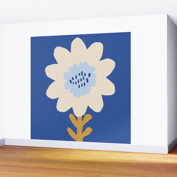Sunflower - blue Wall Mural Gallery Image 2