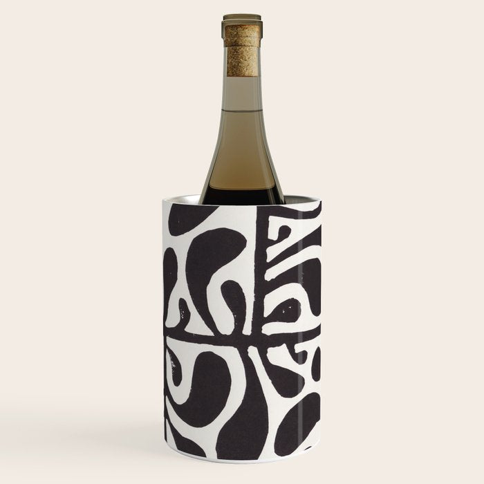 Linocut Plant #1 / Black & White Wine Chiller Gallery Image 1