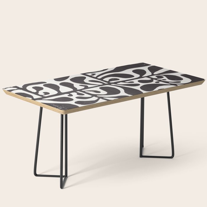 Linocut Plant #1 / Black & White Coffee Table Gallery Image 1