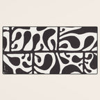 Linocut Plant #1 / Black & White Desk Mat Gallery Image 3