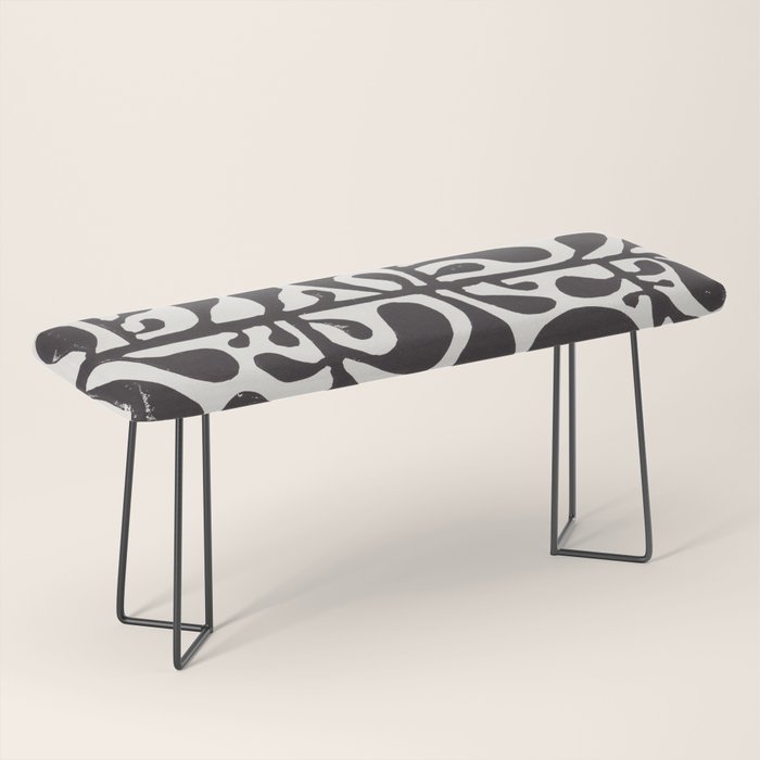 Linocut Plant #1 / Black & White Bench Gallery Image 1