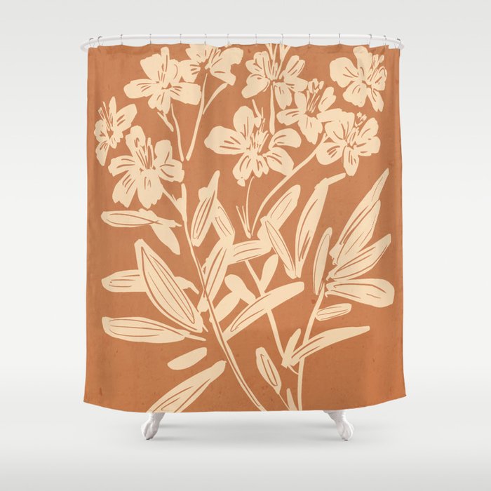 Minimalist Flowers 4 Shower Curtain Gallery Image 1