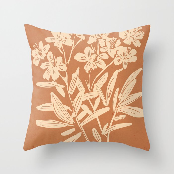 Minimalist Flowers 4 Throw Pillow Gallery Image 1