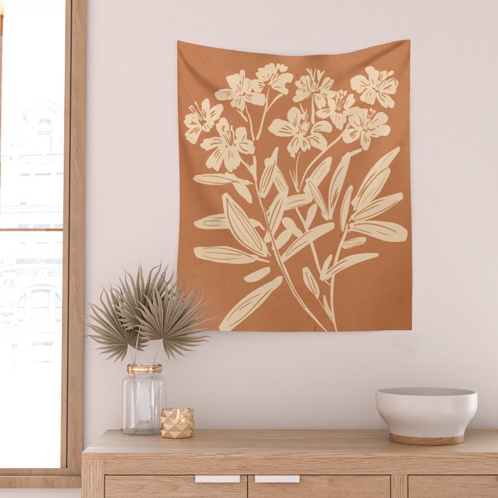 Minimalist Flowers 4 Wall Tapestry Gallery Image 2