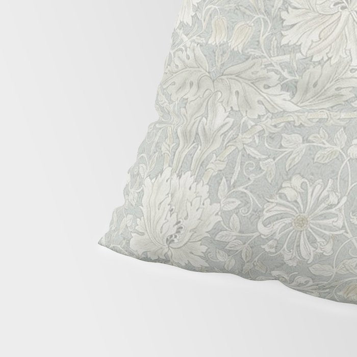 William Morris Honeysuckle & Tulip Light Grey and Blue Pillow Sham Gallery Image 4