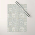William Morris Honeysuckle & Tulip Light Grey and Blue Wrapping Paper Gallery Image 1