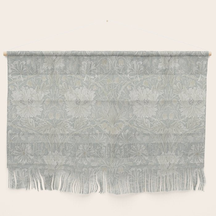 William Morris Honeysuckle & Tulip Light Grey and Blue Wall Hanging Gallery Image 1
