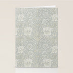 William Morris Honeysuckle & Tulip Light Grey and Blue Stationery Card Gallery Image 2