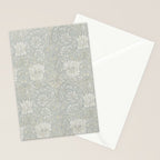 William Morris Honeysuckle & Tulip Light Grey and Blue Stationery Card Gallery Image 2